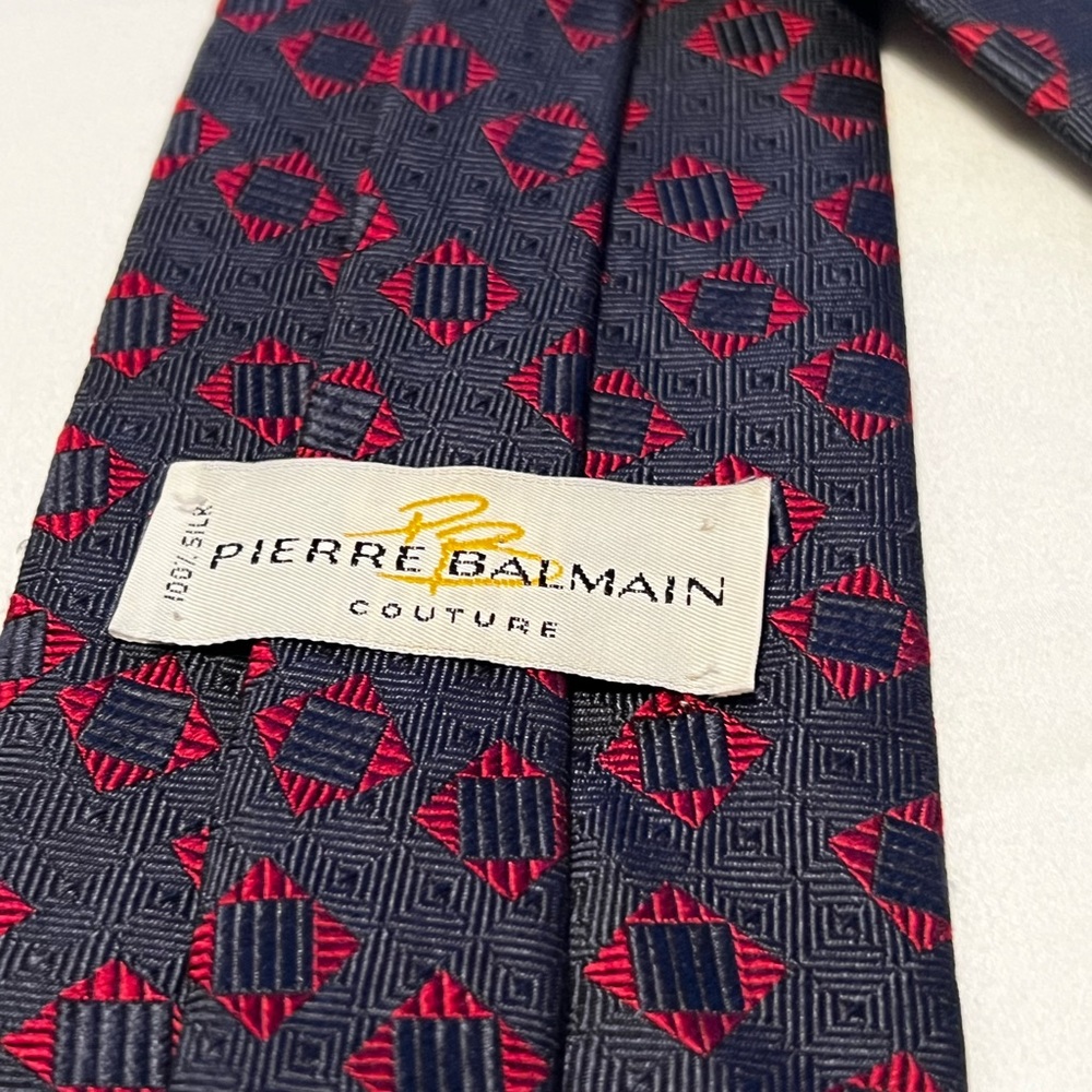 Navy and red tie by Pierre Balmain